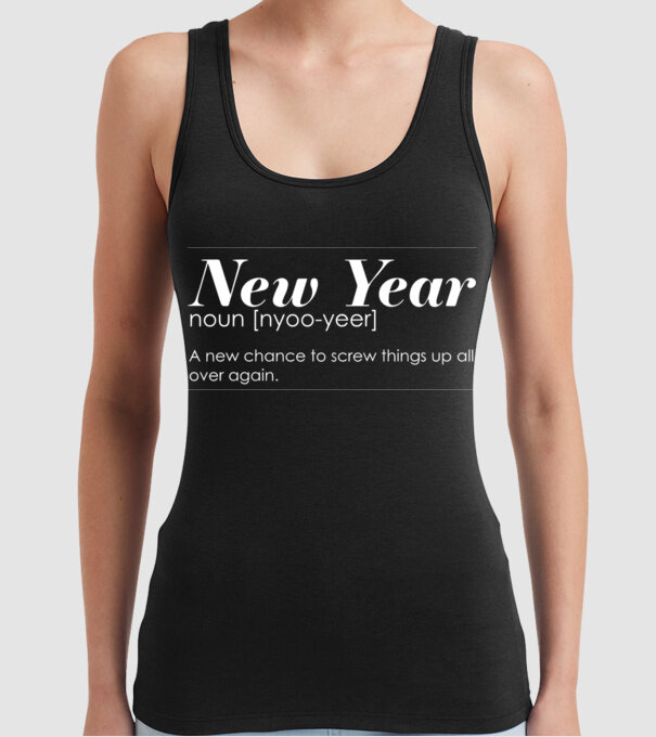 New year definition model negru pe tricou