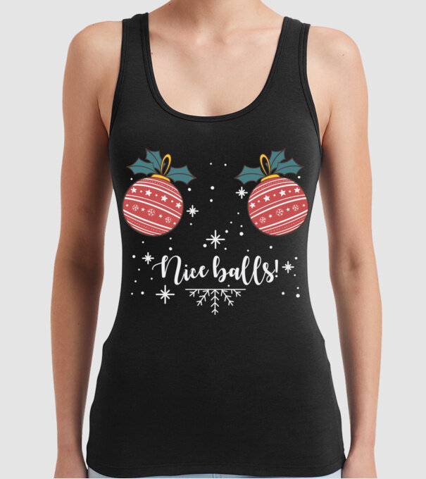 Nice Balls model negru pe tricou