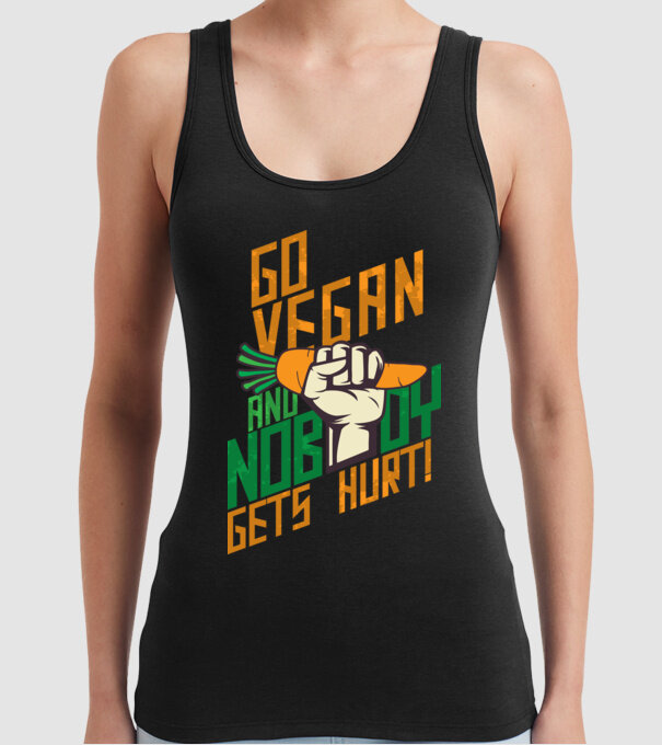 nobody get hurt vegan model negru pe tricou
