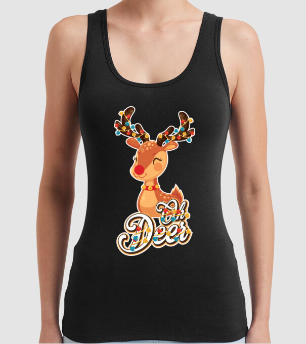 Oh deer model negru pe tricou