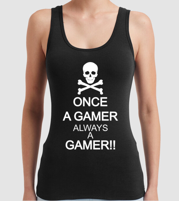 Once a gamer, always a gamer model negru pe tricou
