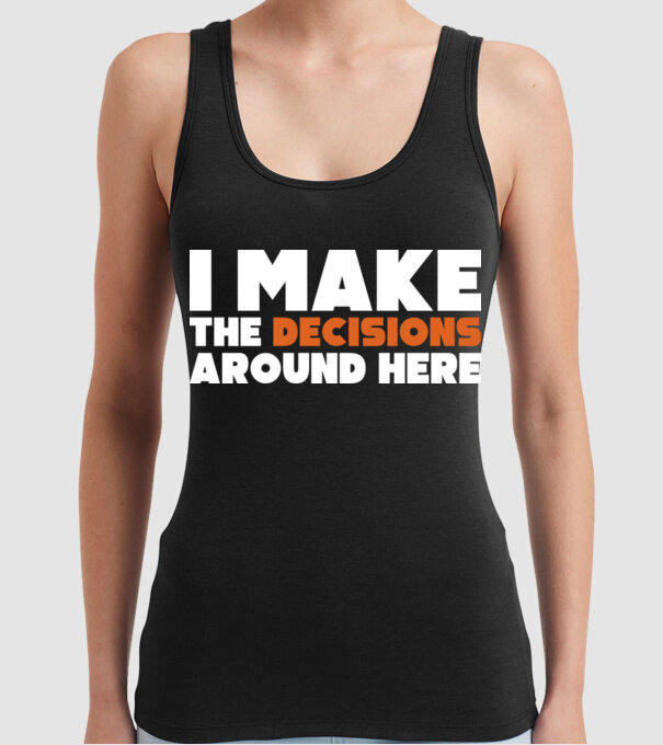Motiv cuplu I make decisions model negru pe tricou