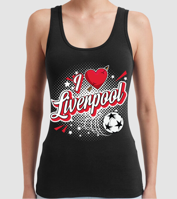 Popart Liverpool model negru pe tricou
