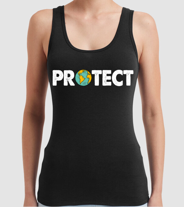 Protect earth model negru pe tricou