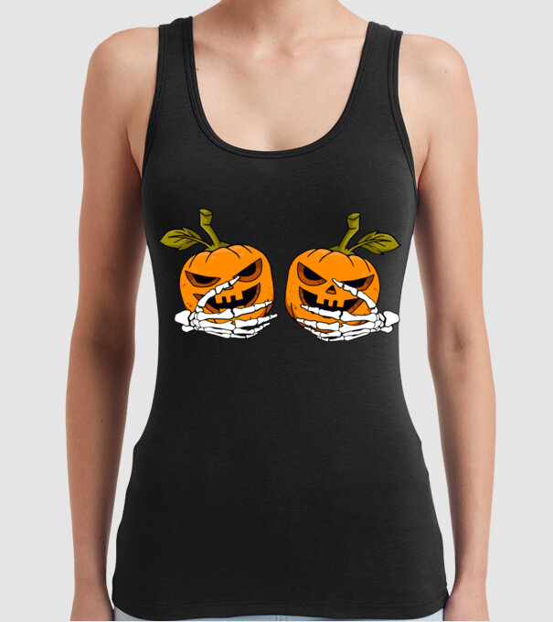 Pumpkin titts model negru pe tricou