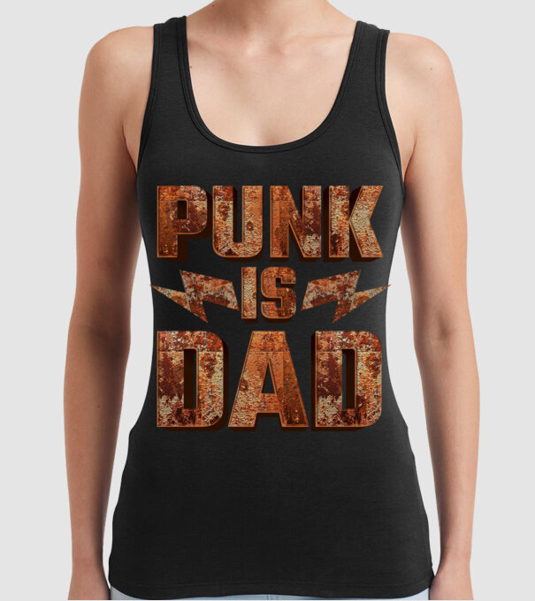 PUNK IS DAD model negru pe tricou
