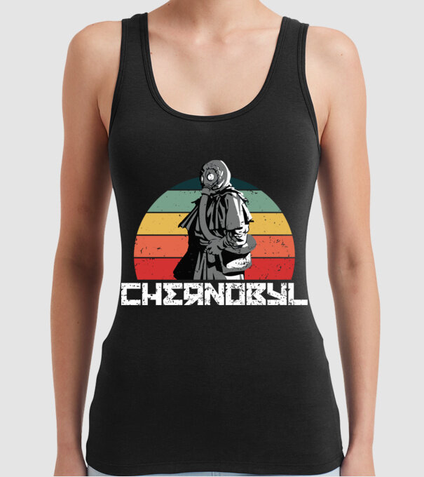 Retro chernobyl model negru pe tricou