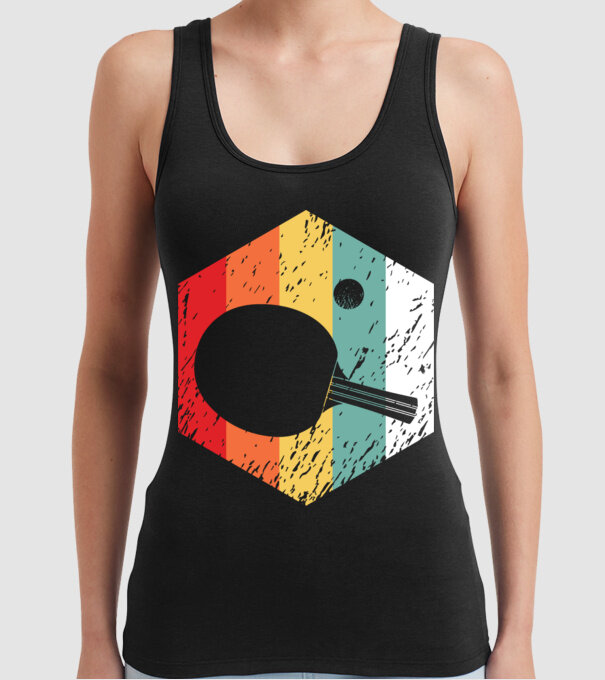 Retro Ping Pong model negru pe tricou