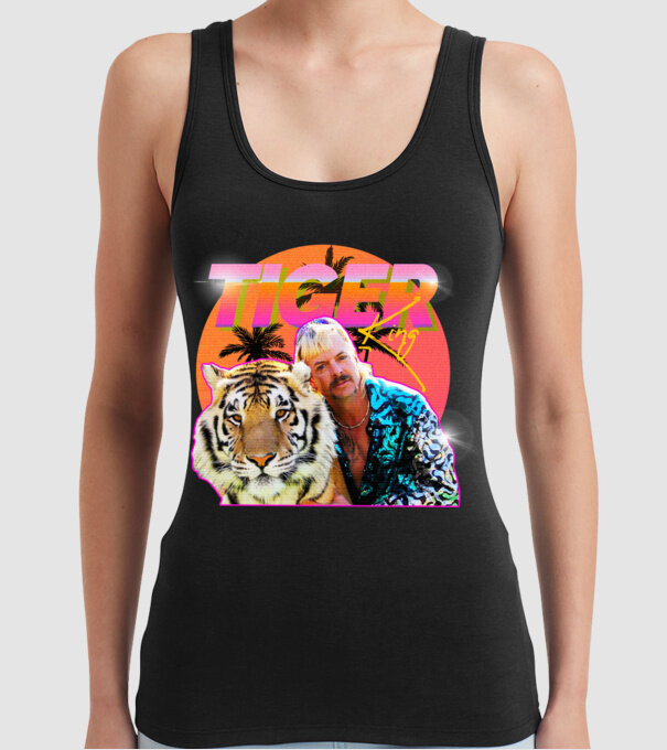 RETRO TIGER KING model negru pe tricou