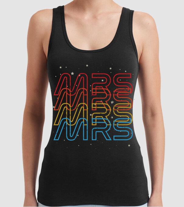 Retro vintage nasa couple mrs model negru pe tricou
