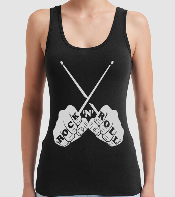 Rock-N-Roll model negru pe tricou