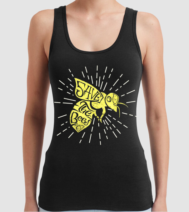 Save the bees model negru pe tricou