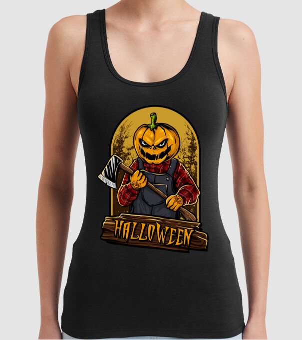 Scary halloween model negru pe tricou