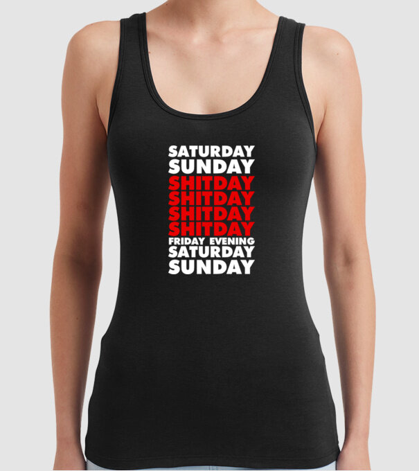 Shitday model negru pe tricou