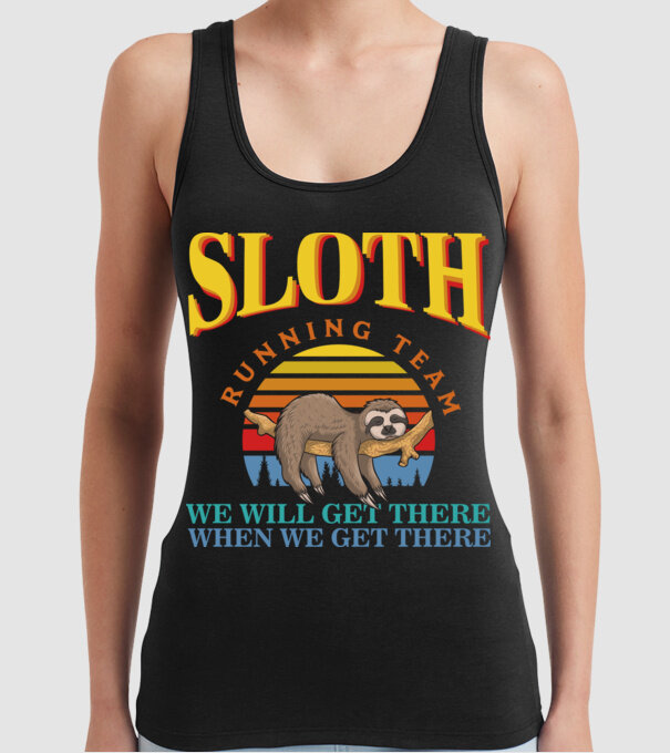 SLOTH running team model negru pe tricou