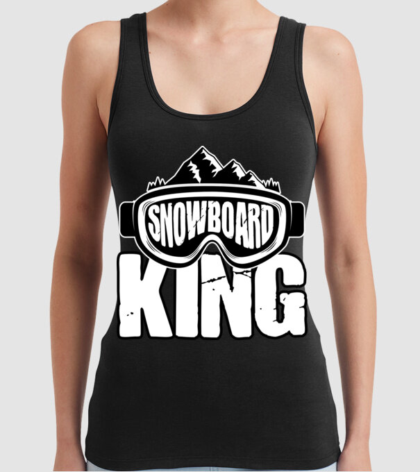 Snowboard king 01 model negru pe tricou