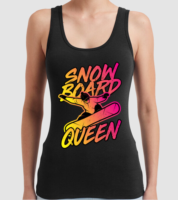 snowboard queen model negru pe tricou