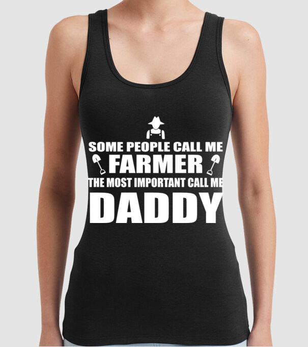 Some people call me farmer pentru Tata model negru pe tricou