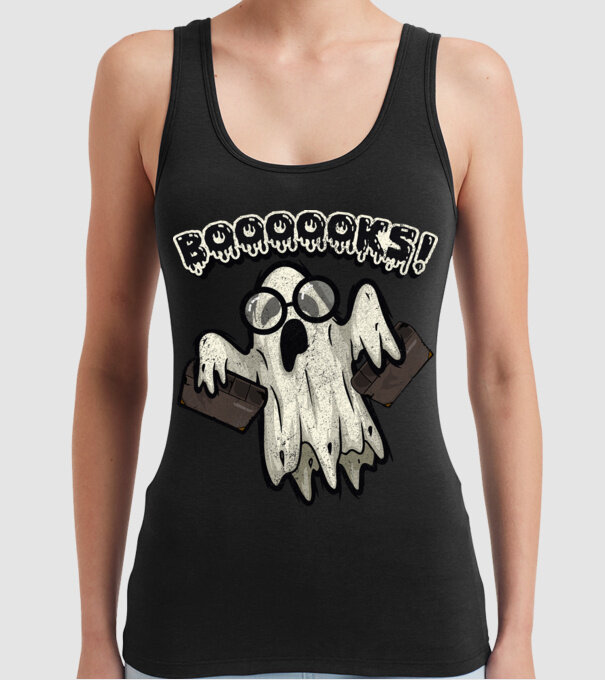 Spooky booookworm model negru pe tricou
