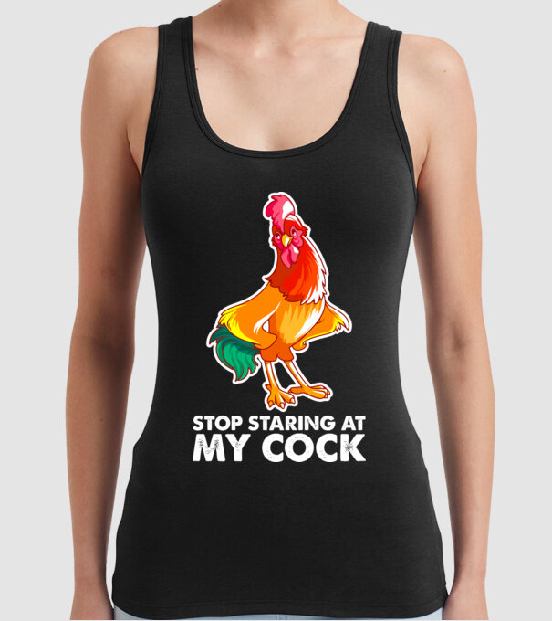 Stop staring at my cock model negru pe tricou
