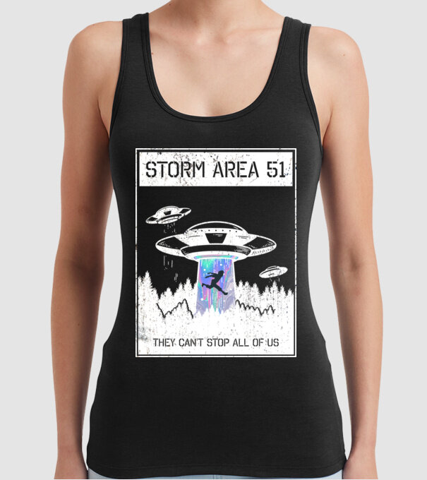 'Storm area 51 - They can''t stop all of us' model negru pe tricou