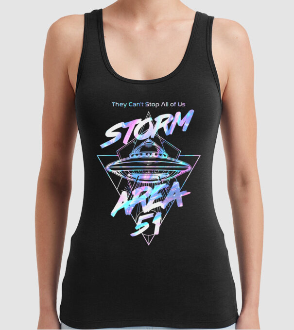 storm area 51 ufo holo model negru pe tricou