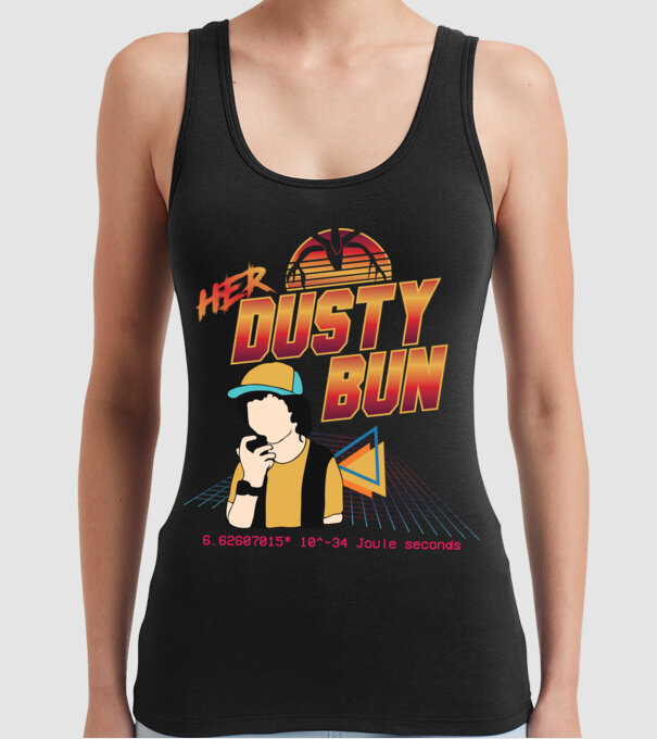 Stranger couple 80s retro Dustin model negru pe tricou