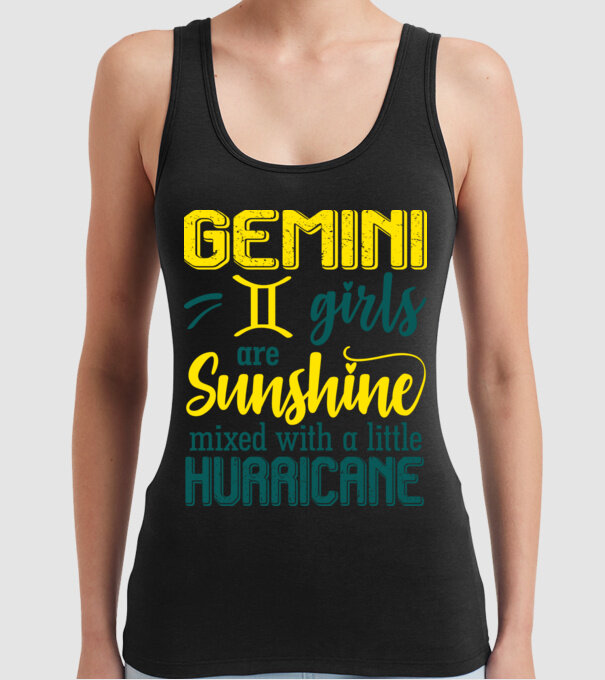 Sunshine with Hurricane GEMINI model negru pe tricou