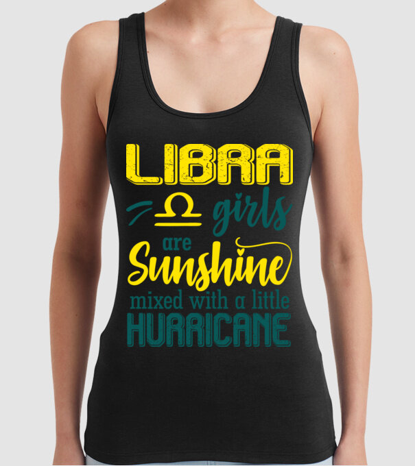 Sunshine with Hurricane LIBRA model negru pe tricou