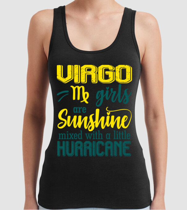 Sunshine with Hurricane VIRGO model negru pe tricou