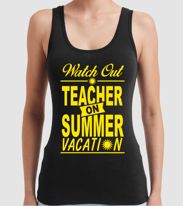 Profesor vacanță de vară ENG model negru pe tricou