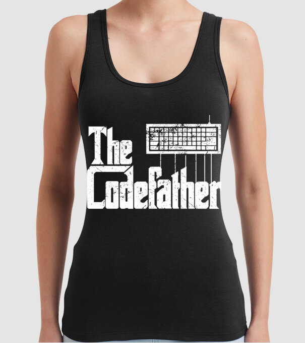 Tricou programator The Codefather model negru pe tricou