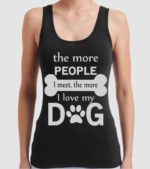 The more people i meet model negru pe tricou