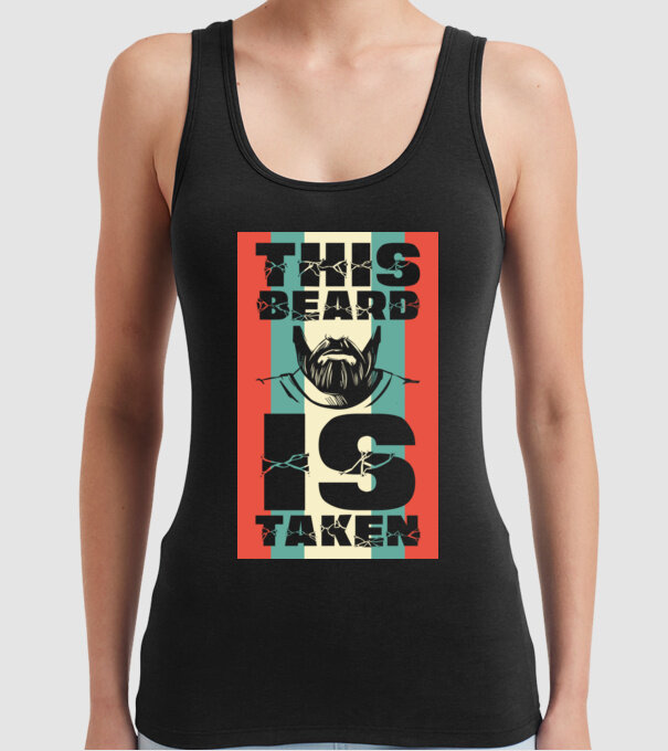 This beard is taken Retro model negru pe tricou