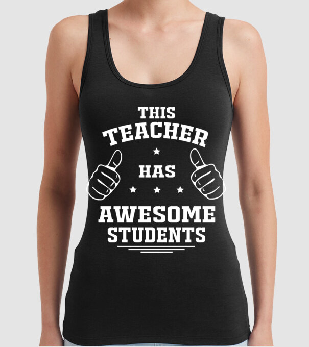 This teacher has awesome students model negru pe tricou