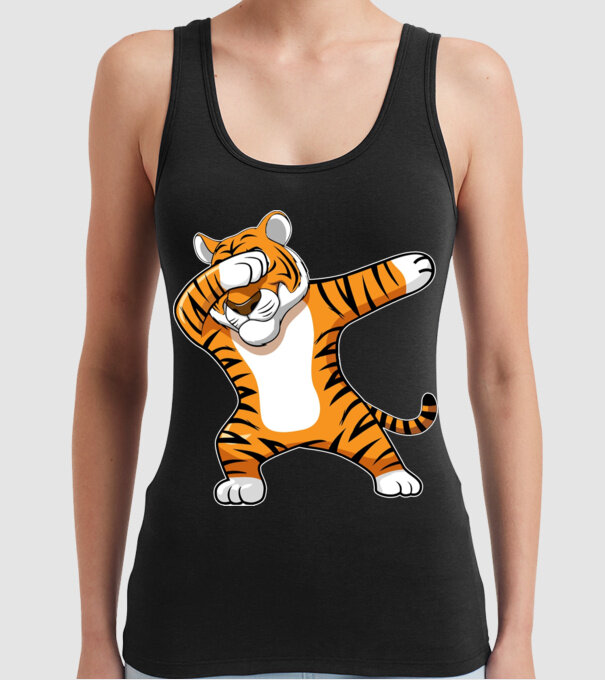 Tigru DAB model negru pe tricou