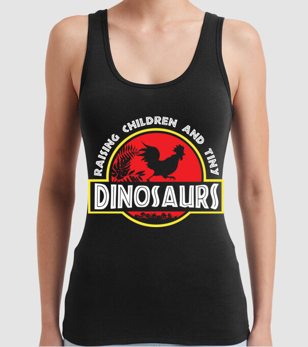 Tiny Dinosaurs model negru pe tricou