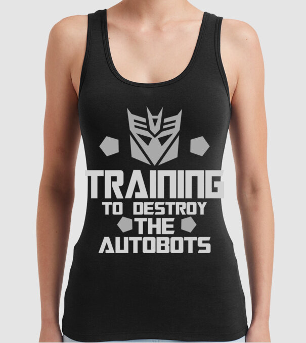 Training to destroy the autobots model negru pe tricou