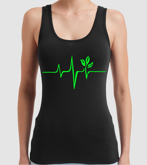 vegan heartbeat model negru pe tricou