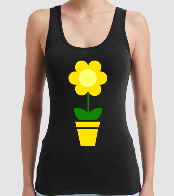 Flower model negru pe tricou