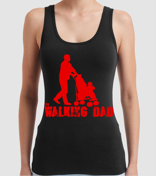 Walking dad model negru pe tricou