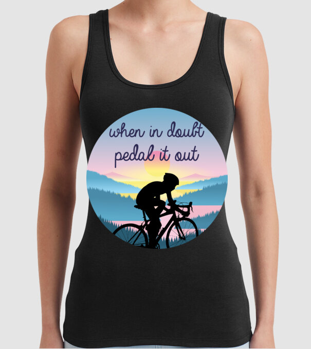 when in doubt model negru pe tricou