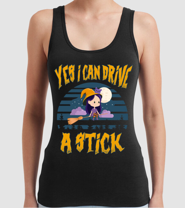 Yes, i can drive a stick model negru pe tricou