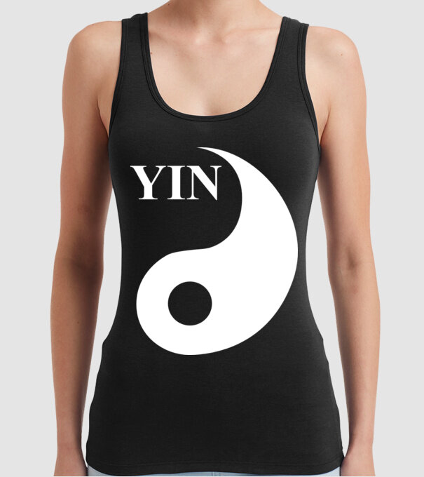 YIN model negru pe tricou