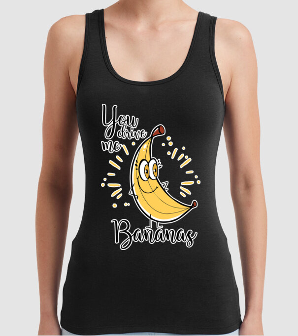 You drive me bananas you are the apple of my eye-01 model negru pe tricou