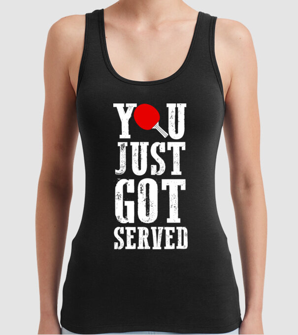 You just got served model negru pe tricou