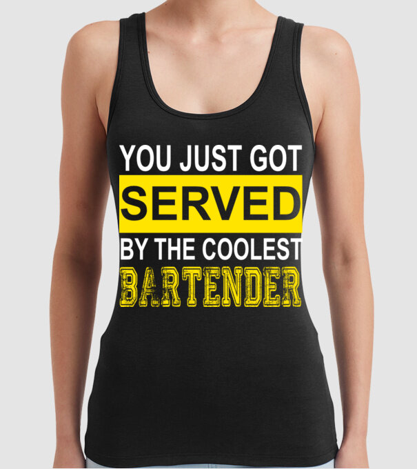 You just got served by the coolest bartender model negru pe tricou
