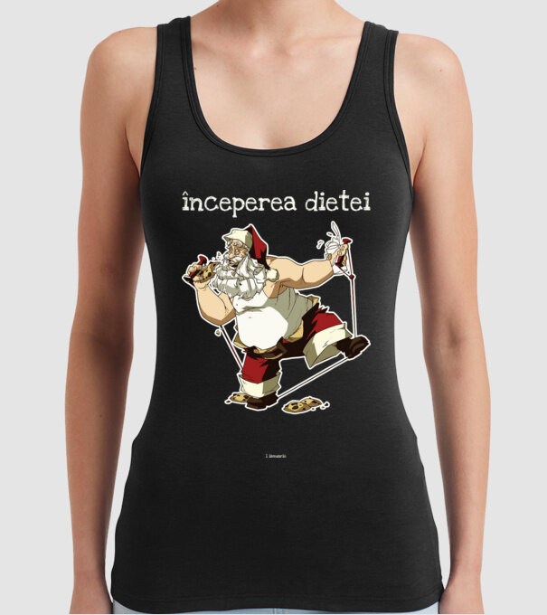 începerea dietei - 1 ianuarie model negru pe tricou