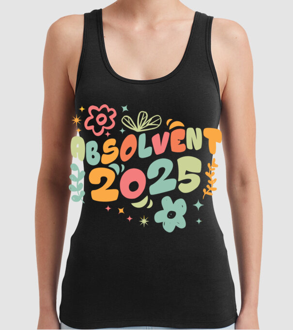 Absolventa 2025 model negru pe tricou