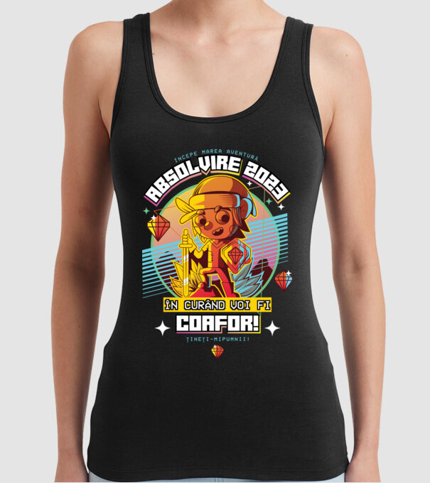 absolvire 2023 coafor model negru pe tricou
